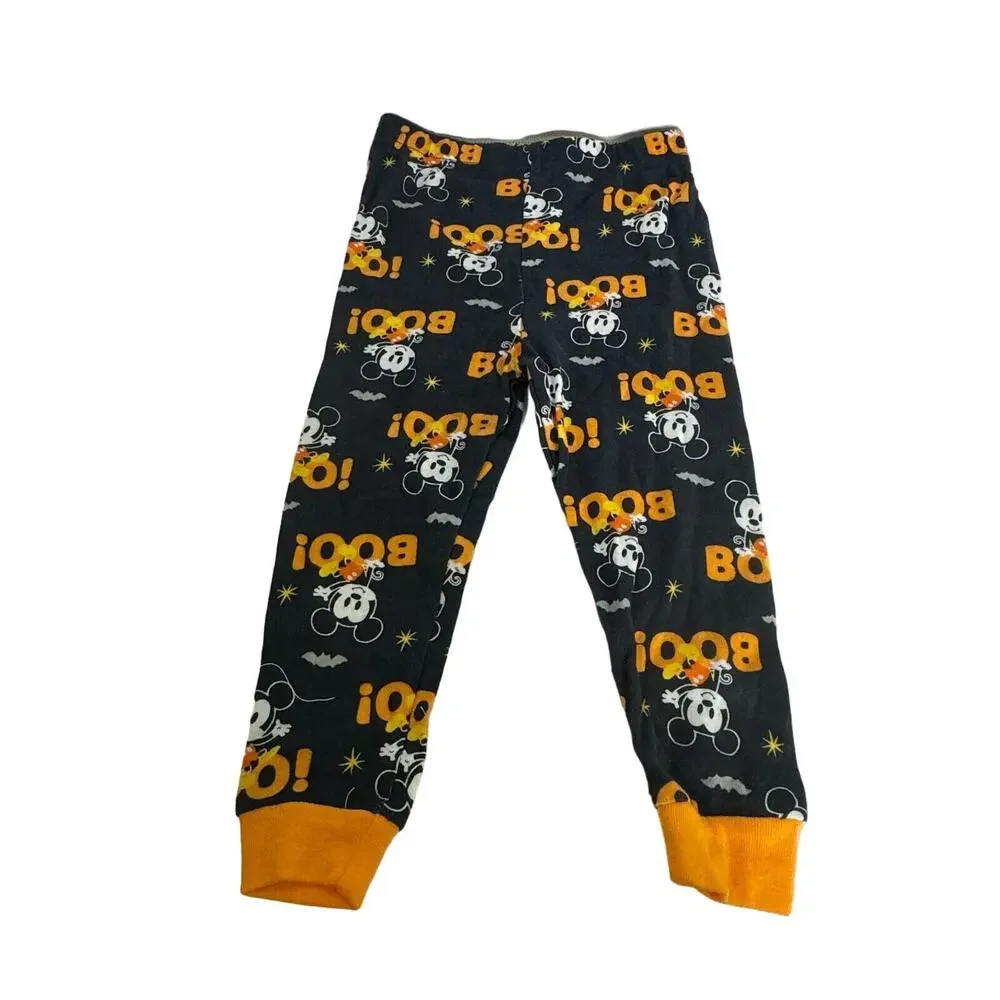 Disney Baby Mickey Mouse Halloween Pajama‎ Set Peek-A-Boo Size 24M Gray Orange